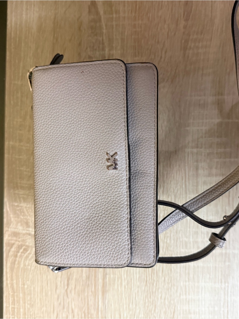 Michael Kors Pebbled Leather Belt Bag in Light Gray